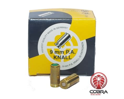 Sk Ammunition 9mm Blank Cartridges 50 Cartridges Cobra