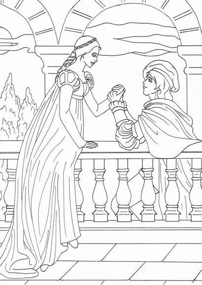 Romeo Juliet Drawing Coloring Pages Balcony Scene