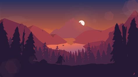 1366x768 Lake Forest Mountains Illustration 4k 1366x768 Resolution Hd