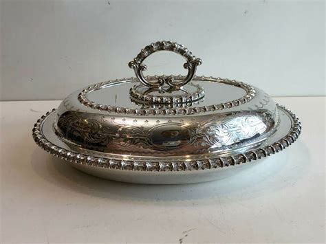 Antique 3 Pcs Old Sheffield Victorian Silver Plate Entree Dish 12 X 9