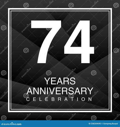 74 Year Anniversary Celebration Logo Vector On Red Background 74