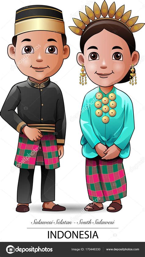 Vector Illustration Makassar Or South Sulawesi Traditional Cloth