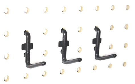 J And L Style Plastic Black Pegboard Locking Hooks Kits Mulit Packs