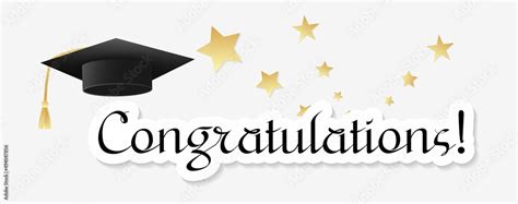 Congratulations Design Template For Graduation Ceremony With Stars And