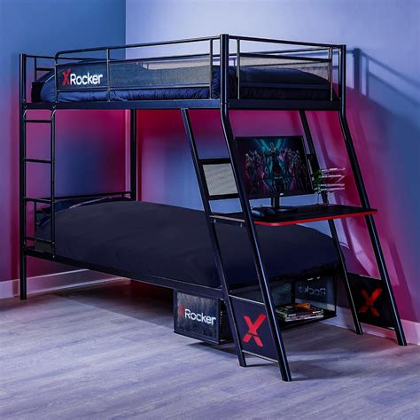 X Rocker Armada Bunk Bed Metal Frame Gaming Bed For Kids Teens And