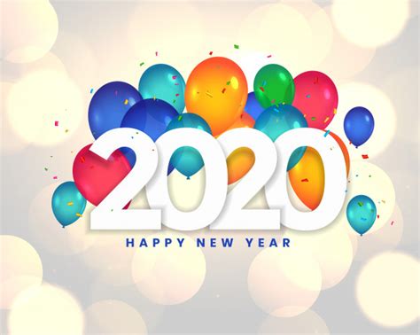 We have more than 340 million images as of june 30, 2020. Happy new year 2020 balloons celebration card design Vector | Free Download