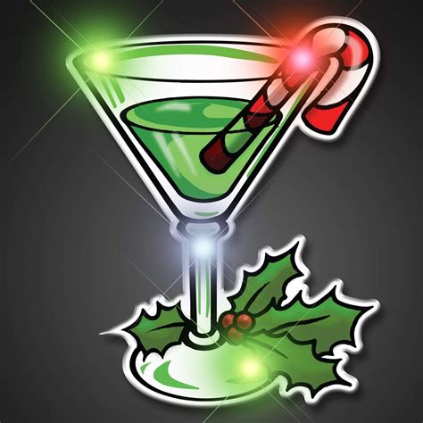 Buy Light Up Christmas Martini Flashing Blinking Led Body Light Lapel