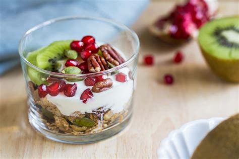 Granola Yogurt Parfait Recipe With Fresh Kiwi And Pomegranates By Archana