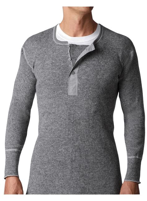 Mens Wool Sweater Henley Collection Heavy Weight