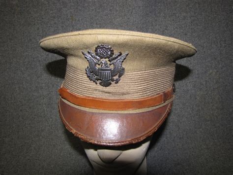 Military Antiques And Museum Uxh 0008 Wwi Us Army Officers Visor