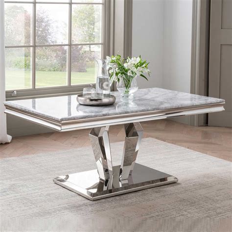 Ernest Coffee Table Stainless Steel And Marble Top Coffee Tables Meubles
