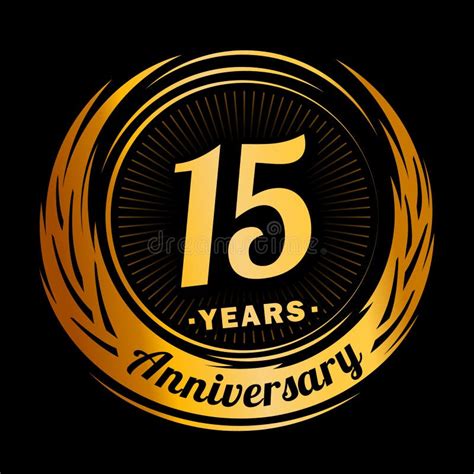 15 Year Anniversary Elegant Anniversary Design 15th Logo Stock