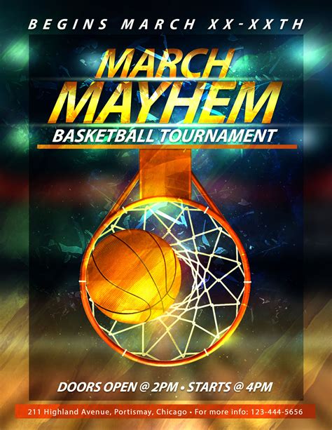 The Madness Begins Free 5 Basketball Flyers In Psd For The Big