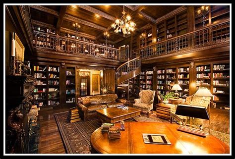 Two Story Library Luxury Home Library Home Library Design Home