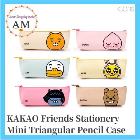 Kakao Friends Stationery Mini Triangular Pencil Case 6 Types Ryan