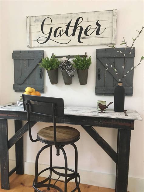 GATHER SIGN 4 piece SET Rustic Gallery Wall Set Rustic | Etsy | Dining ...