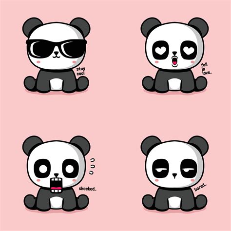 vector illustration of cute panda emoji 13137552 vector art at vecteezy
