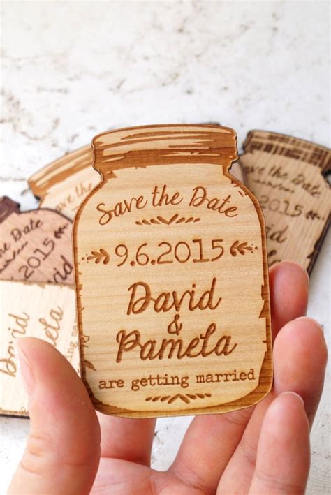 Wooden Save-the-date Magnets/ Wedding Save the Date/ Rustic Save