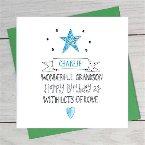 Grandson Personalised Birthday Card By Claire Sowden Design