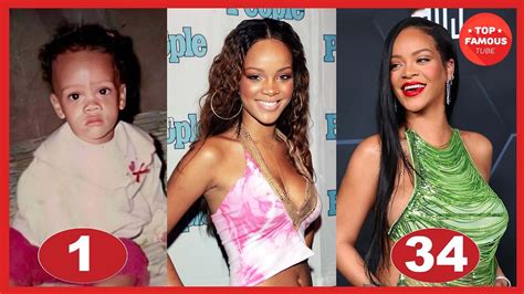 rihanna transformation ⭐ from 1 to 34 years old youtube