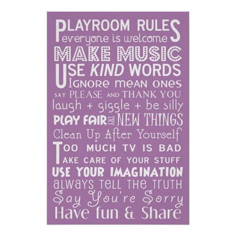 Playroom Rules Poster Zazzle Playroom Rules Play Therapy Room