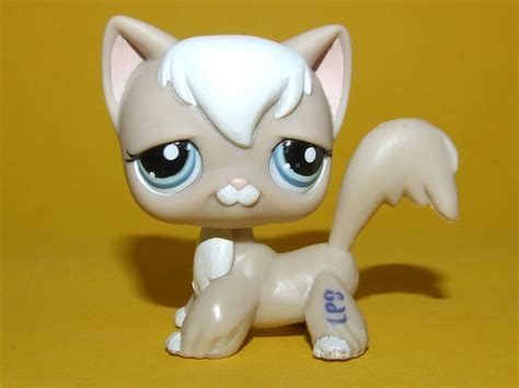 Rare Littlest Pet Shop Lps Tan White Long Hair Kitty Cat 1047
