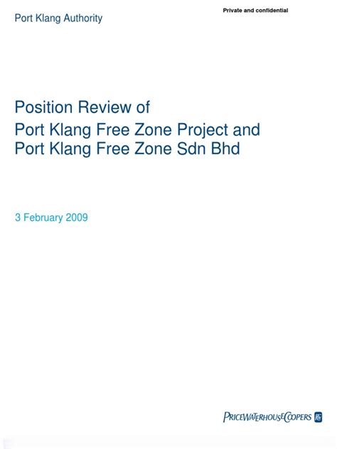 +603 3101 5568 fax : Position Review of Port Klang Free Zone Project and Port ...