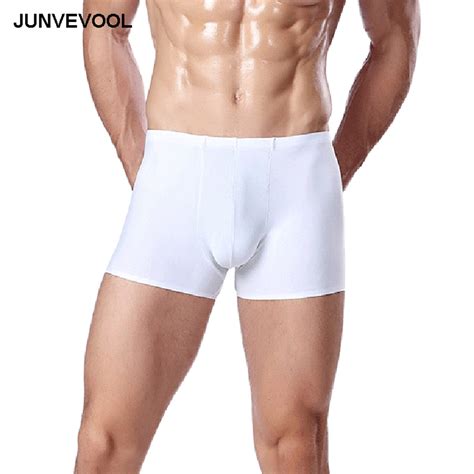 White Sexy Underwear Men Seamless Casual Panties Boxer U Convex Modal Underpants Plus Size Mens