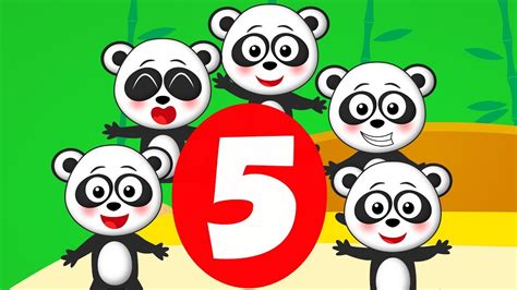 Five Little Monkeys Jumping On The Bed Pandas Song Youtube