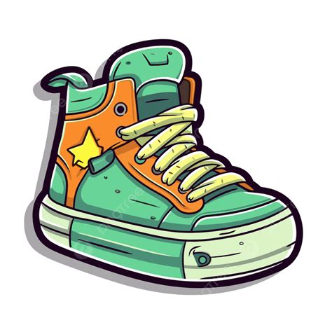 Ilustración De Zapatillas Con Clipart De Zapatos Naranjas Y Verdes