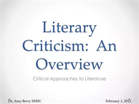 Ppt Literary Criticism An Overview Powerpoint Presentation Free