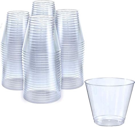 Buy Prestee Small Clear Plastic Cups 5 Oz 100 Pack Hard Disposable Cups Plastic Wine Cups