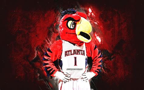 Download Wallpapers Harry The Hawk Atlanta Hawks Mascot Nba Red
