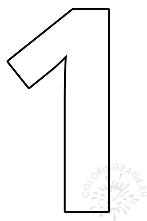 Cut out number 1 – Coloring Page