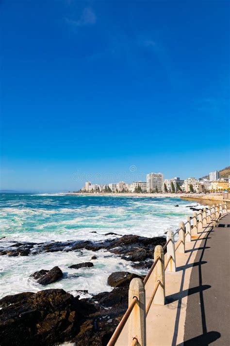 View Of Sea Point Promenade On The Atlantic Seaboard Of Cape Town South