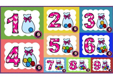 Fabulosos Diseño De Números Con Su Cantidad Para Preescolar Y Primer