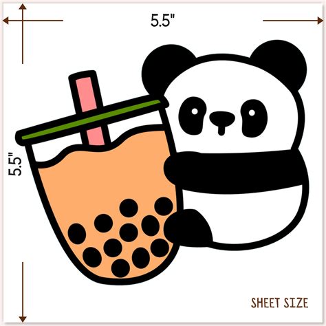 Cute Panda Boba Car Sticker Decal Cartoon Kawaii Panda Loves Etsy