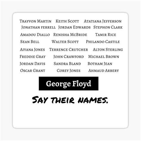 Say Their Names Sticker By Hagridcat Redbubble