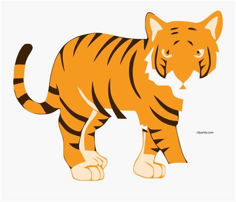 Tiger New Sitting Clipart Stripped Bengal Transparent Cartoon Tiger