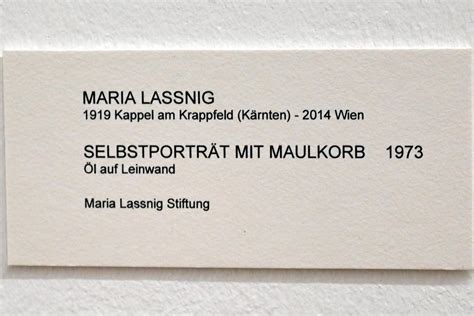 Selbstporträt Mit Maulkorb Maria Lassnig 1973