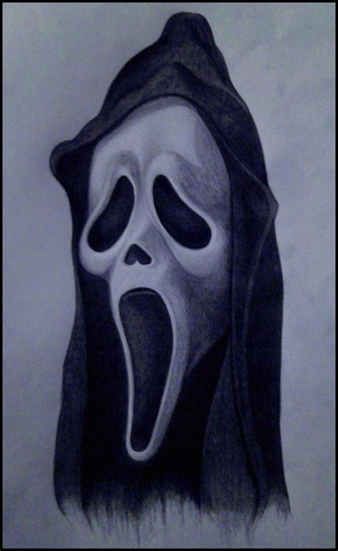 Scream Mask Drawing Horror Drawing Horror Movie Art
