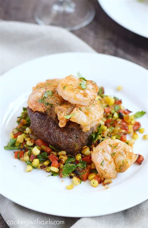 Just seeing this recipe makes me. Beef Tenderloin with Tomato Butter Shrimp and Grilled Corn ...