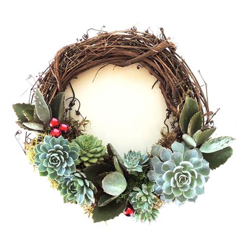 Succulent Wreath Crescent Succulent Wreath Wreaths Holiday Wreaths