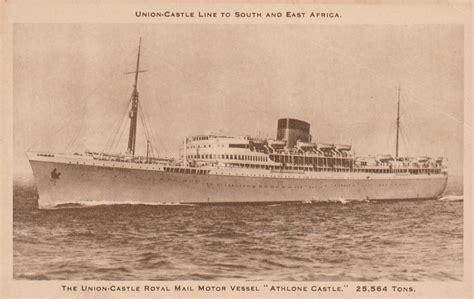 Union Castle Line Royal Mail Motor Vessel Athlone Castle Shipping