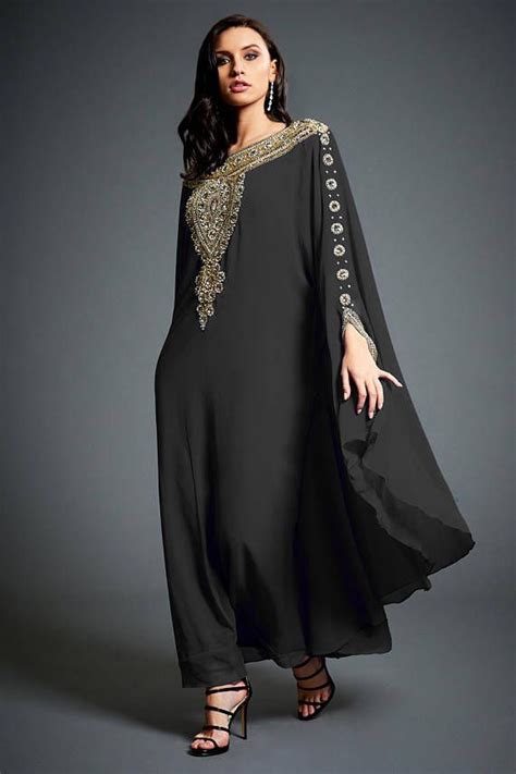 Amina Moroccan Abaya Caftan Gold Embellished Kaftan Dress Kaftan Maxi Dress Dubai Kaftan