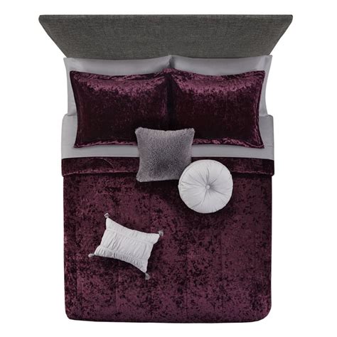 Mainstays Purple Velvet 10 Piece Bed In A Bag Comforter Set With Sheets