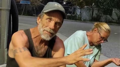 interview homeless couple crackheads sleep outside doorway of automotive engineering drug