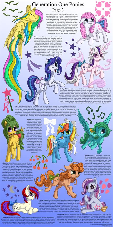 G1 Ponies Character Sheet Page Three By Starbat On