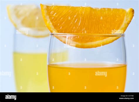 Orange Juice And Lemon Juice Stock Photo Alamy