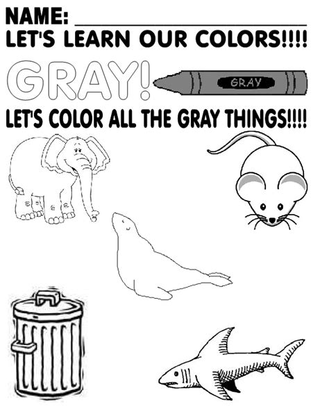 Gray Coloring Sheets Coloring Pages